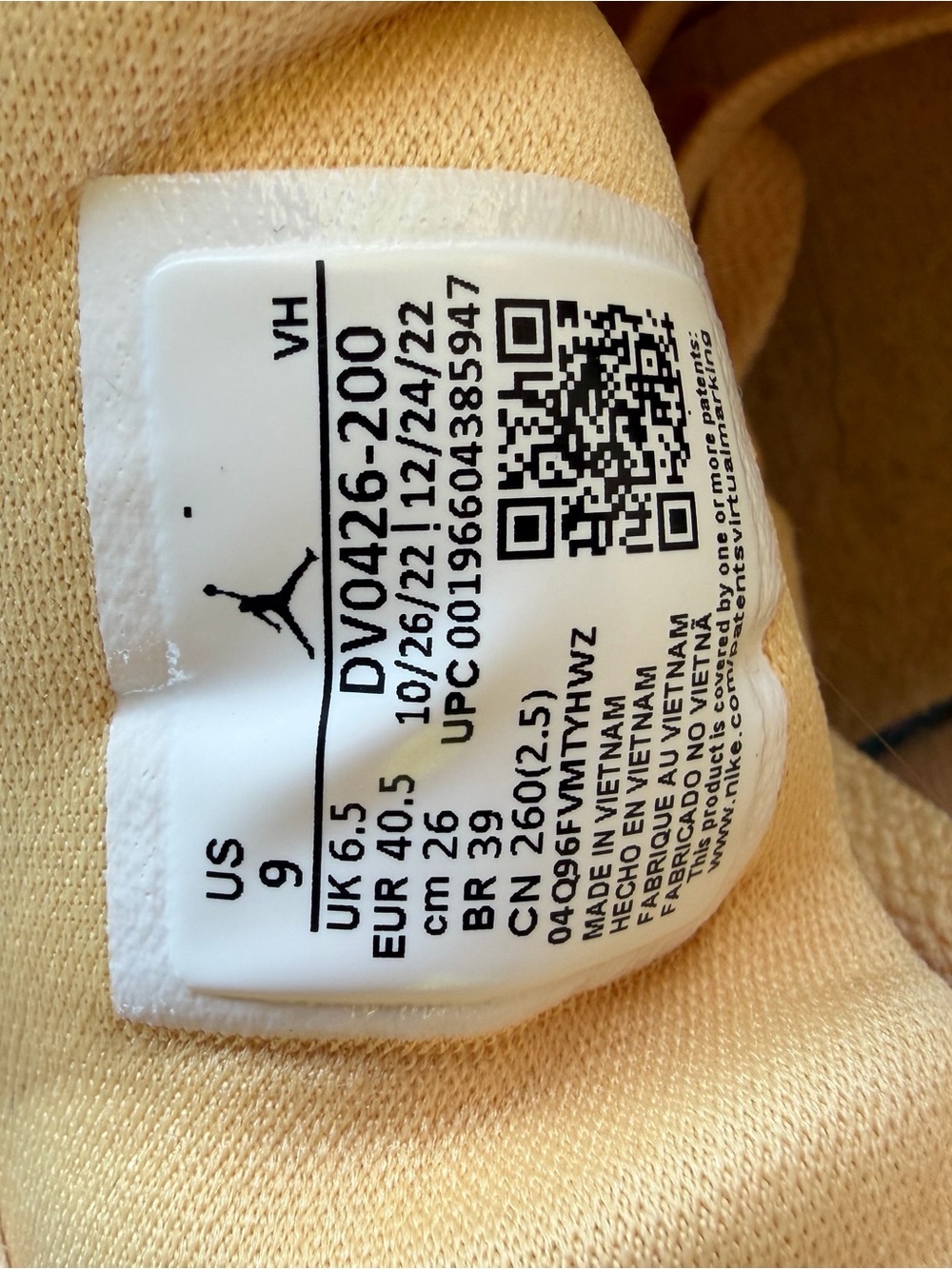 Nike Jordan one Light orange and Cream Low-Top Sneakers - Picture 7 of 9